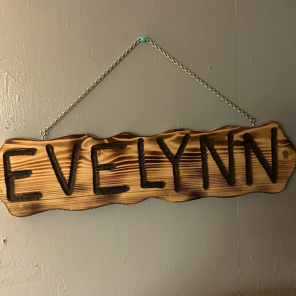 Name plates made of pine